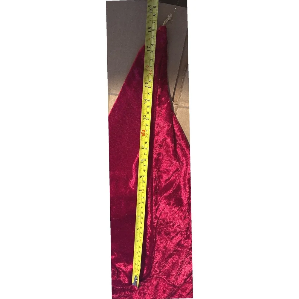 Renaissance Medieval Princess Costume Red Gold Hooded Velvet Hoop Dress Girls M